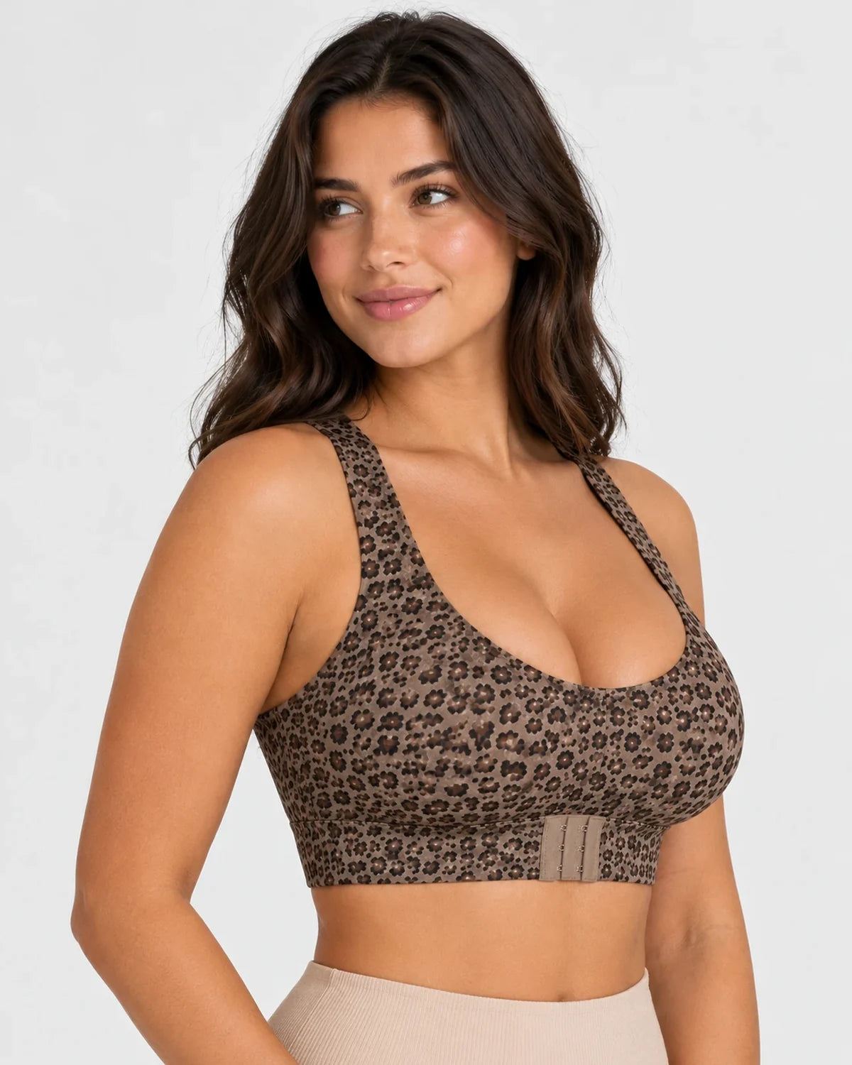 Holdra Kryssrygg-BH i Leopard